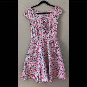 eShakti flamingo summer dress small/6 W/pockets